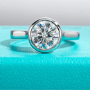 Sleek Moissanite Diamond Bezel Ring-Rees Jewels-1ct-5-Silver-ReesJewels