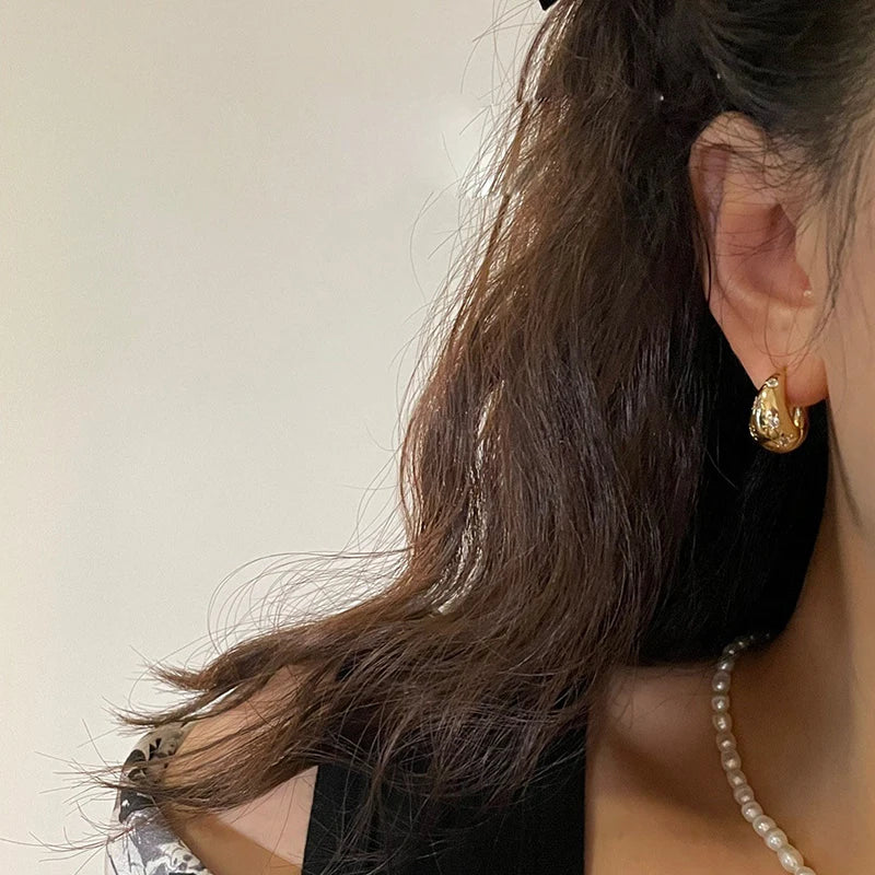 Smooth Chunky Small Hoop Earrings-Rees Jewels-ReesJewels