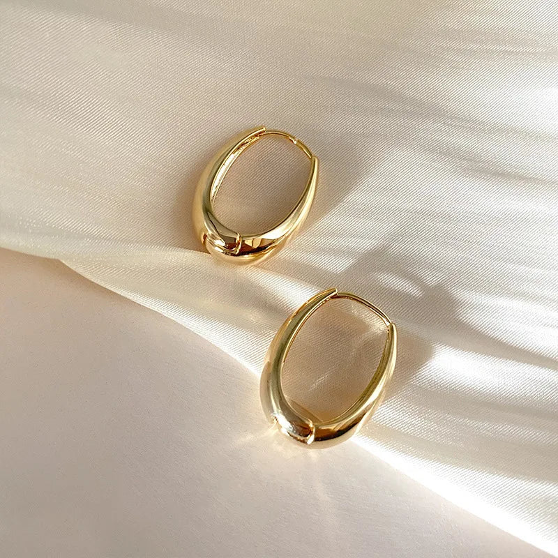 Smooth Chunky Small Hoop Earrings-Rees Jewels-Style 3-ReesJewels