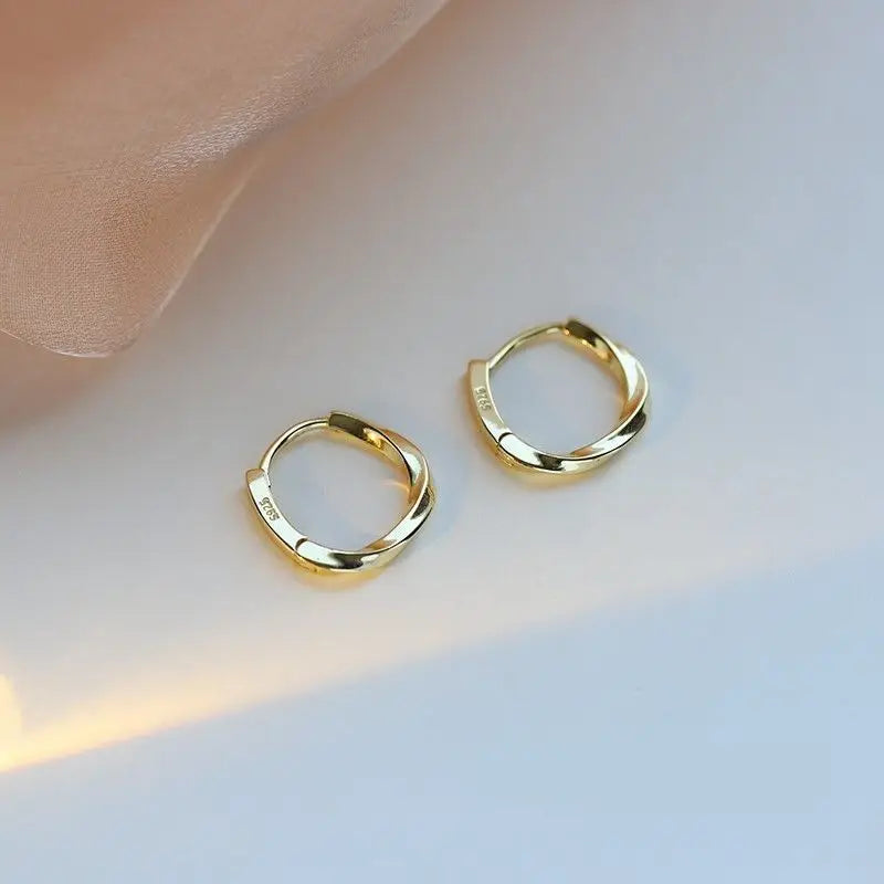 Smooth Chunky Small Hoop Earrings-Rees Jewels-Style 7-ReesJewels