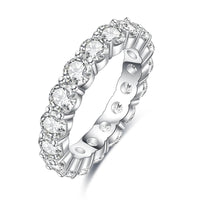 Sophesticated Moissanite Diamond Eternity Band Ring-Rees Jewels-Less Than 4-Silver-ReesJewels