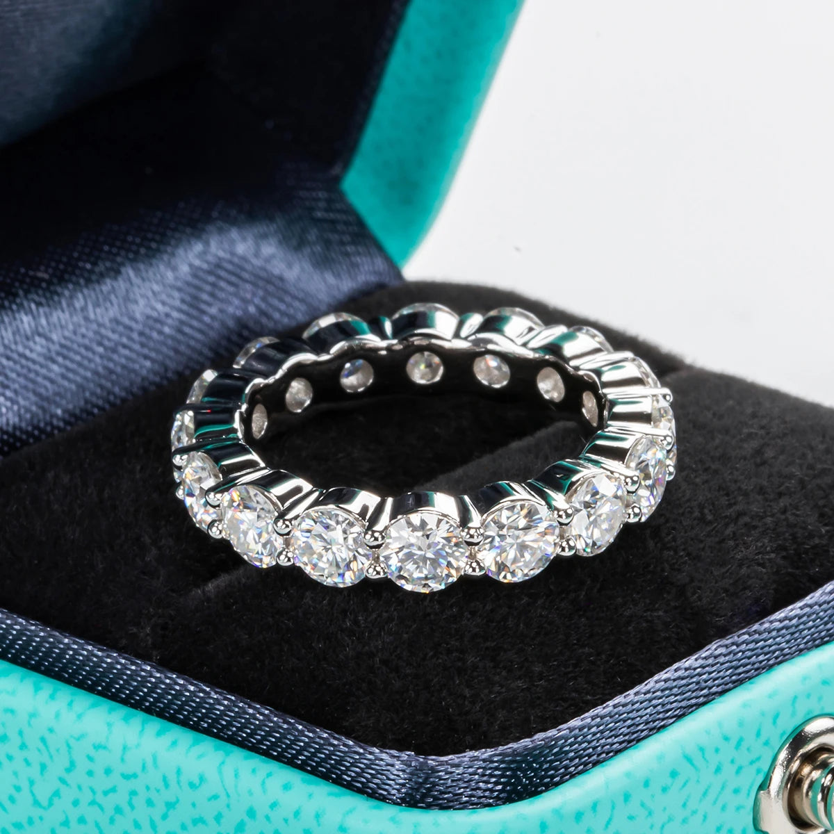Sophisticated Moissanite Diamond Eternity Band Ring-Rees Jewels-ReesJewels