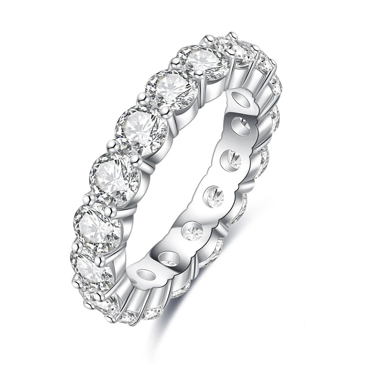 Sophisticated Moissanite Diamond Eternity Band Ring