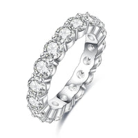 Sophisticated Moissanite Diamond Eternity Band Ring-Rees Jewels-Less Than 4-Silver-ReesJewels