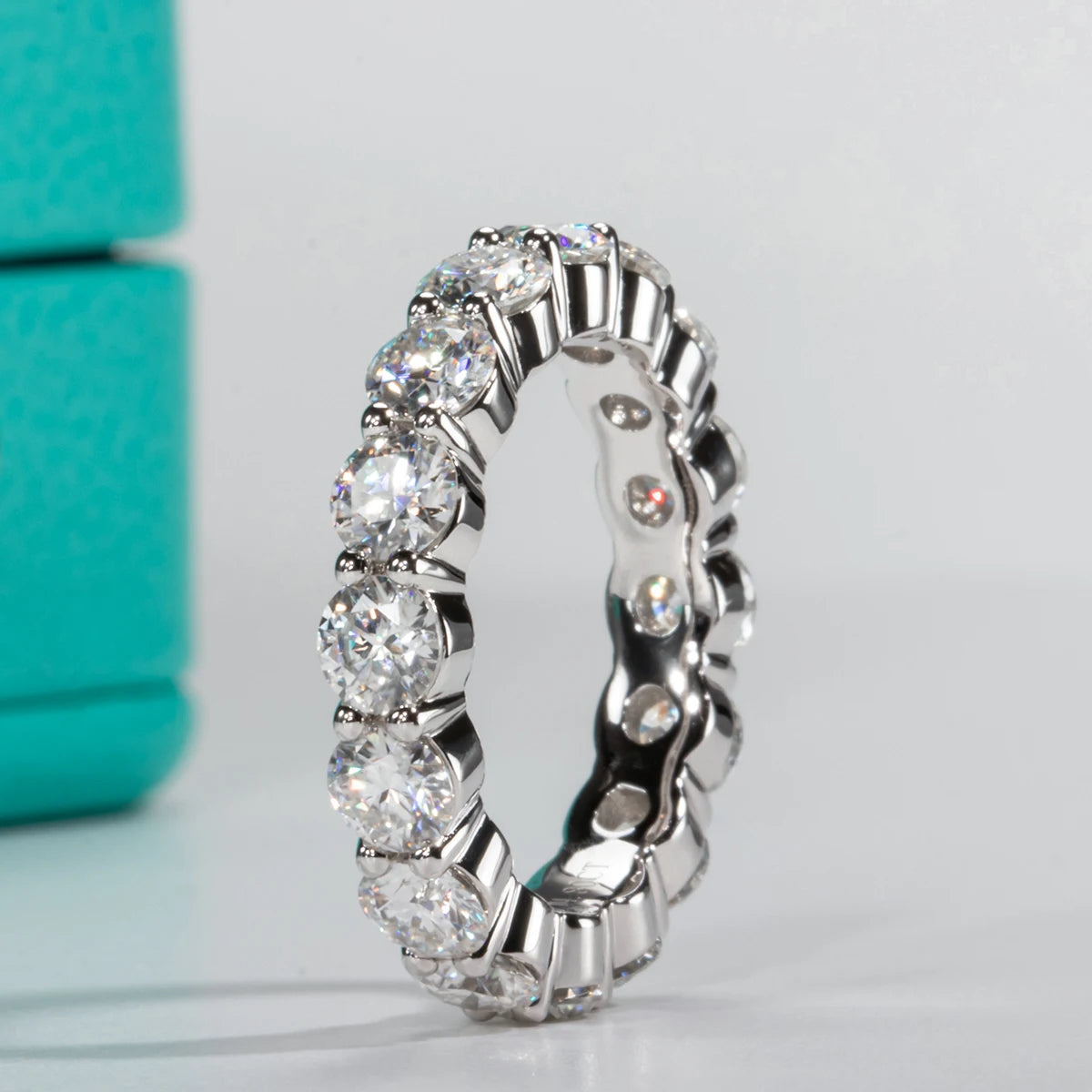 Sophisticated Moissanite Diamond Eternity Band Ring