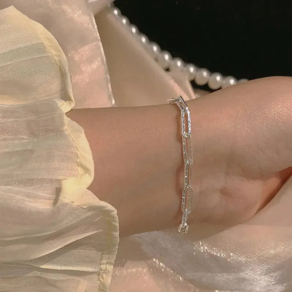 Sparkling Geometric Interlinking Bracelet