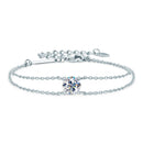Sparkling Moissanite Diamond Double Chain Bracelet-Rees Jewels-White Gold-16.5cm - 21.5cm-ReesJewels