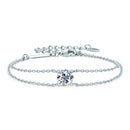 Sparkling Moissanite Diamond Double Chain Bracelet-Rees Jewels-White Gold-16.5cm - 21.5cm-ReesJewels