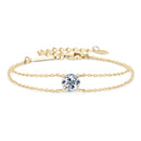 Sparkling Moissanite Diamond Double Chain Bracelet-Rees Jewels-Yellow Gold-16.5cm - 21.5cm-ReesJewels
