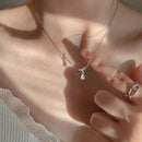 Sparkling Zirconia Teardrop Pendant Choker Necklace-ReesJewels-ReesJewels