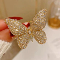 Sparkly Elegant Crystal Butterfly Pin Brooches-Rees Jewels-2-ReesJewels
