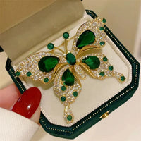 Sparkly Elegant Crystal Butterfly Pin Brooches-Rees Jewels-ReesJewels