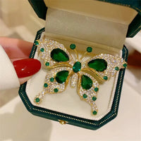 Sparkly Elegant Crystal Butterfly Pin Brooches-Rees Jewels-ReesJewels