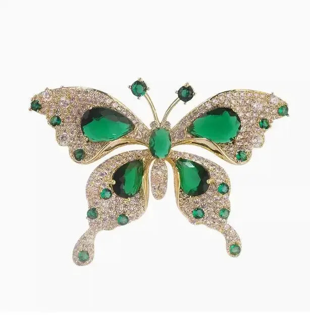 Sparkly Elegant Crystal Butterfly Pin Brooches-Rees Jewels-ReesJewels