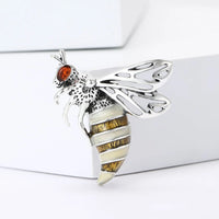 Sparkly Striped Bumblebee Brooche-Rees Jewels-Silver-ReesJewels