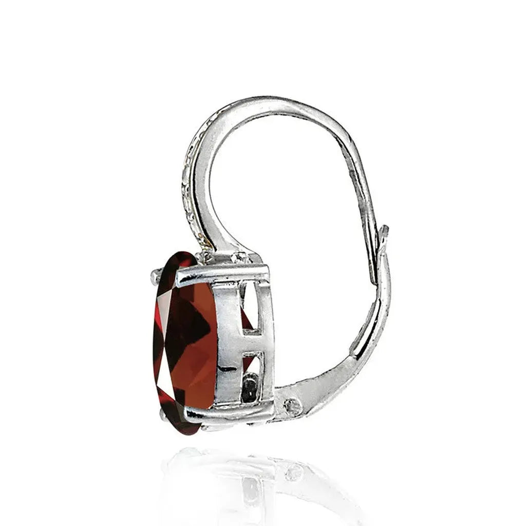 Sterling Silver Colorful Gemstone Hoop Earrings-My Store-ReesJewels