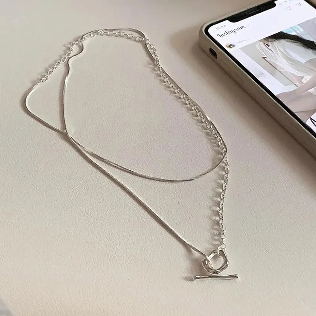 Sterling Silver Elegant Charm Pendent Necklace