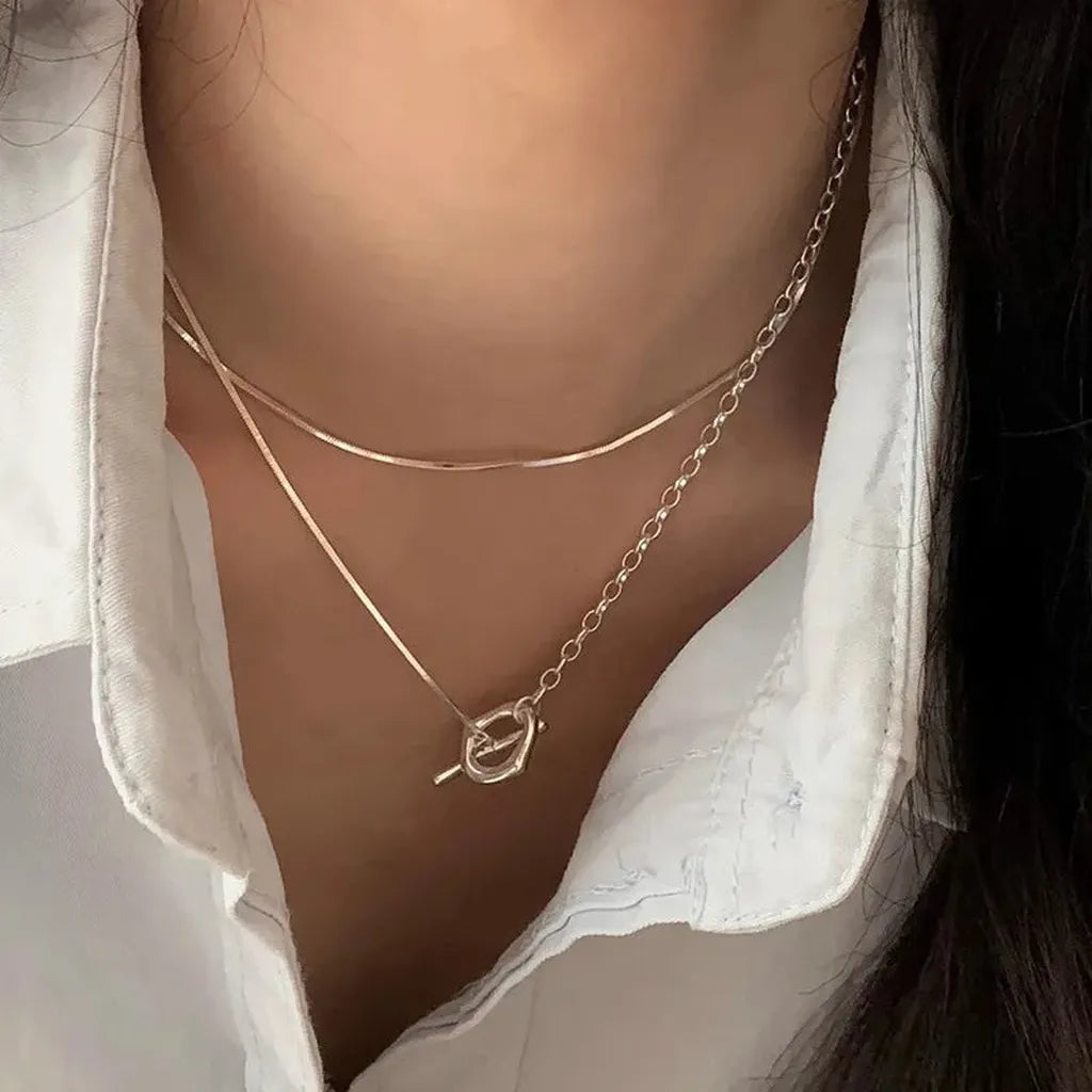 Sterling Silver Elegant Charm Pendent Necklace