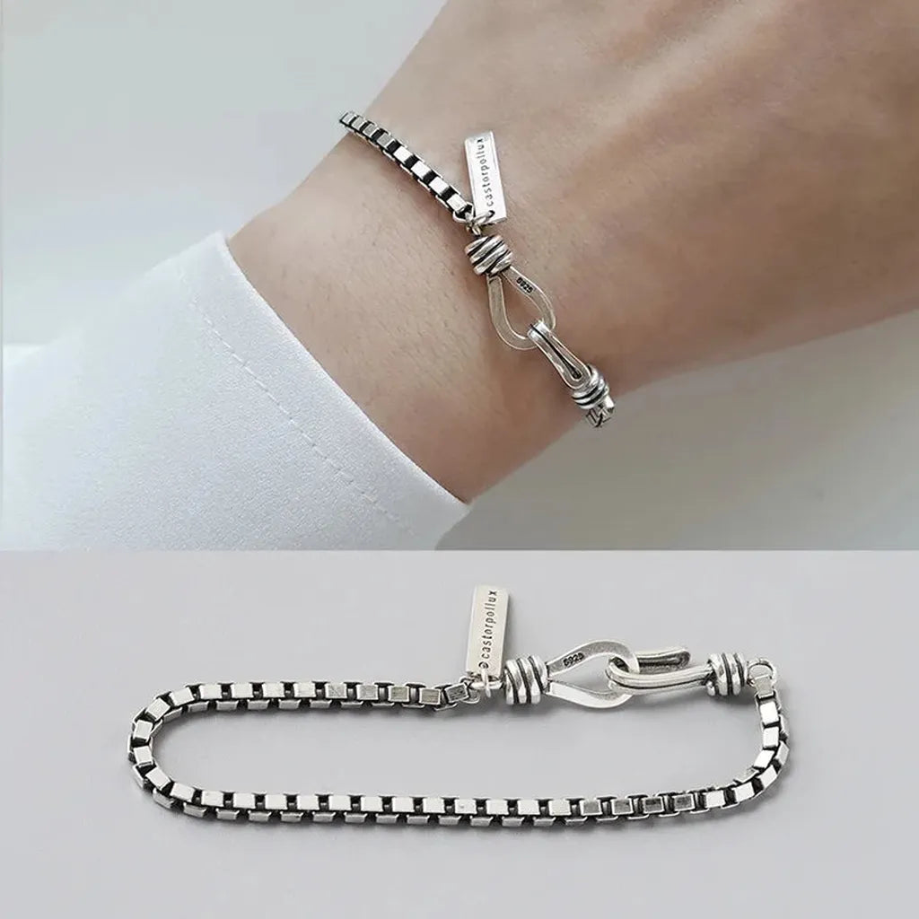 Sterling Silver Elegant Geometric Charm Bracelet-My Store-ReesJewels