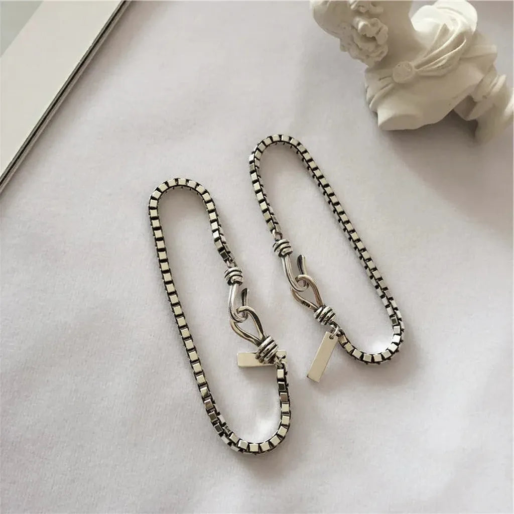 Sterling Silver Elegant Geometric Charm Bracelet-My Store-ReesJewels
