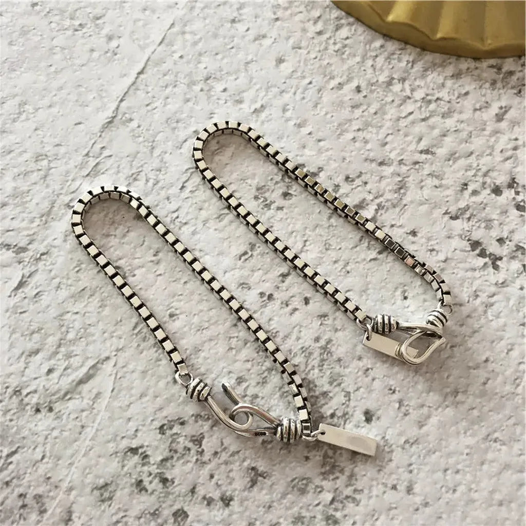 Sterling Silver Elegant Geometric Charm Bracelet-My Store-ReesJewels
