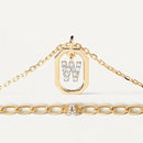 Sterling Silver Personalised Initial Collarbone Chain-My Store-ReesJewels