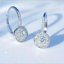 Sterling Silver Round Crystal Hoop Earrings-ReesJewels-ReesJewels