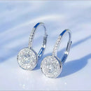 Sterling Silver Round Crystal Hoop Earrings-ReesJewels-ReesJewels