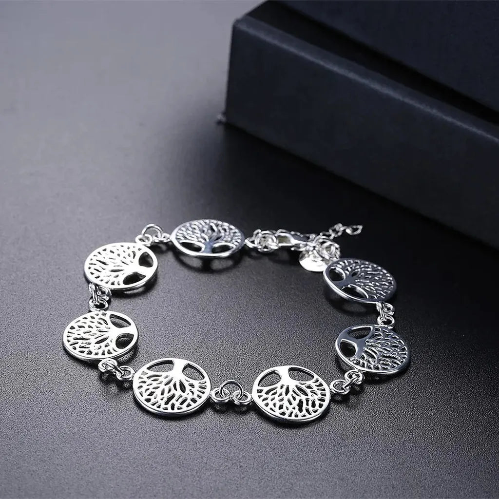 Sterling Silver Tree Of Life Goodluck Bracelet