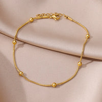 Stunning Aesthetic Beads Chain Anklet-Rees Jewels-Gold-ReesJewels