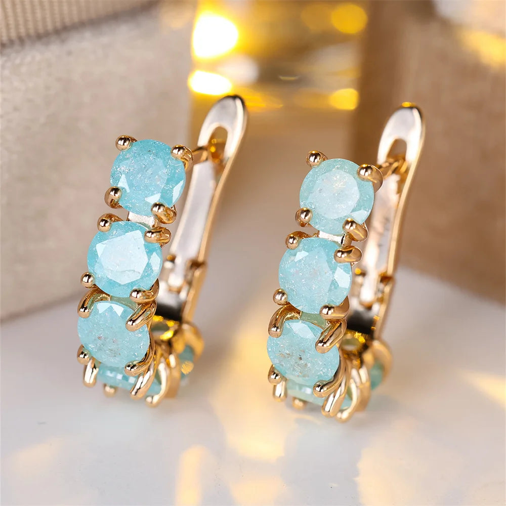 Stunning Crystal Zirconia Hoop Earrings
