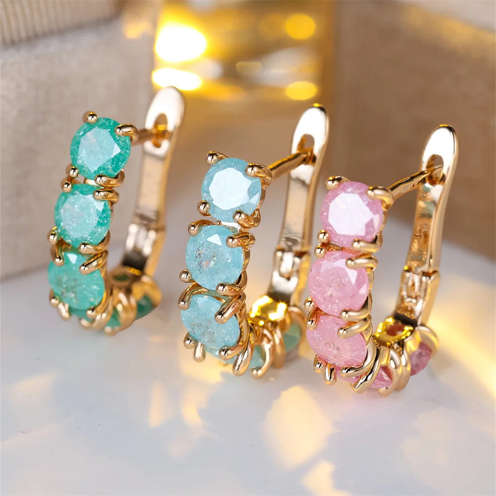 Stunning Crystal Zirconia Hoop Earrings