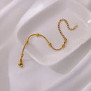 Stunning Golden Beaded Snake Chain Bracelet-ReesJewels-ReesJewels