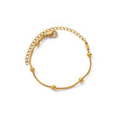Stunning Golden Beaded Snake Chain Bracelet-ReesJewels-ReesJewels