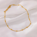 Stunning Golden Beaded Snake Chain Necklace-ReesJewels-ReesJewels