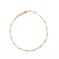 Stunning Golden Beaded Snake Chain Necklace-ReesJewels-Gold-ReesJewels