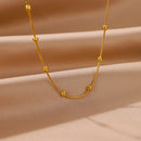 Stunning Golden Beaded Snake Chain Necklace-ReesJewels-ReesJewels