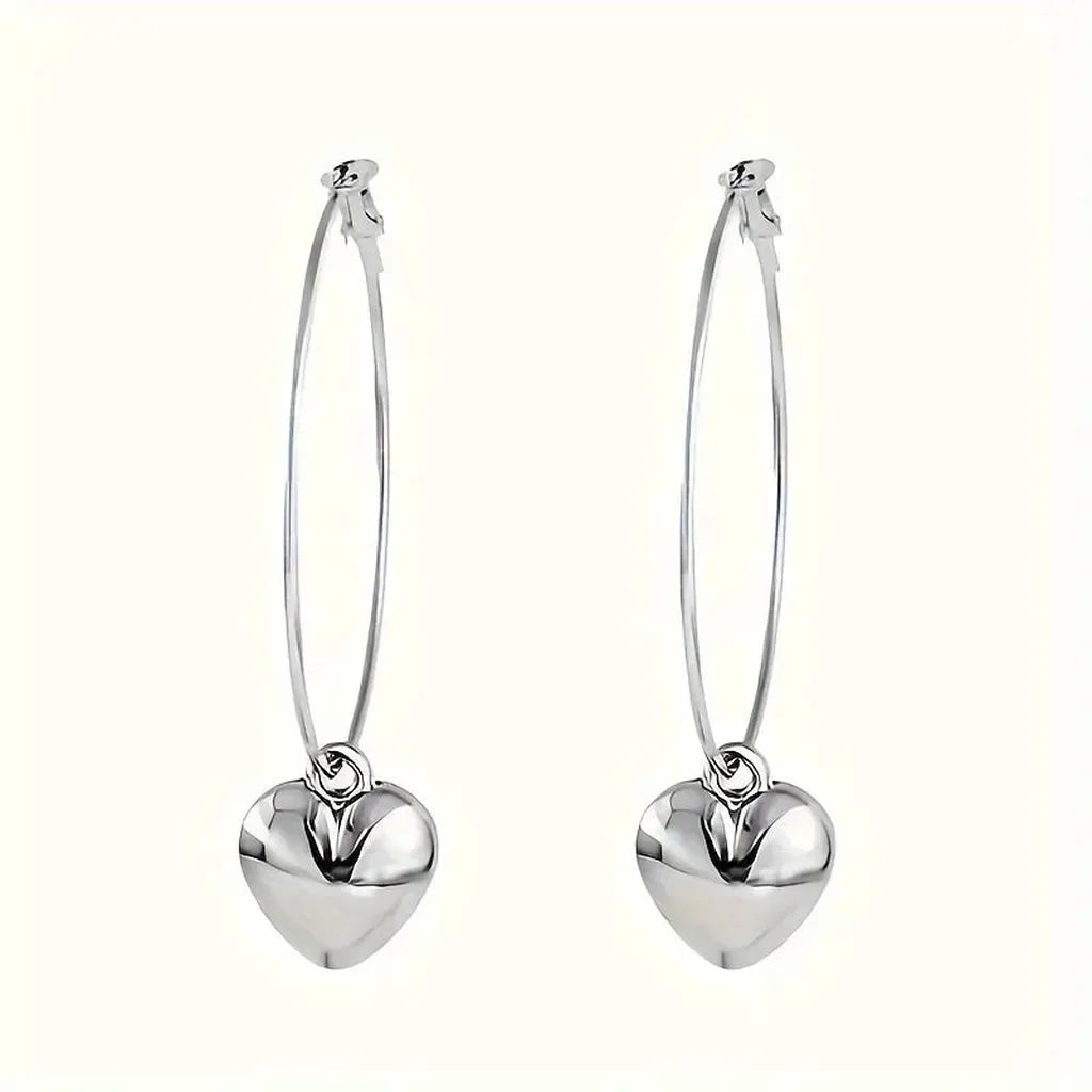 Stunning Heart Hollow Hoop Earrings-ReesJewels-ReesJewels