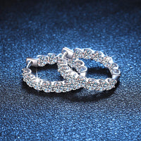Stunning Moissanite Diamond Hoop Earrings-Rees Jewels-ReesJewels
