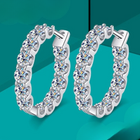 Stunning Moissanite Diamond Hoop Earrings-Rees Jewels-ReesJewels