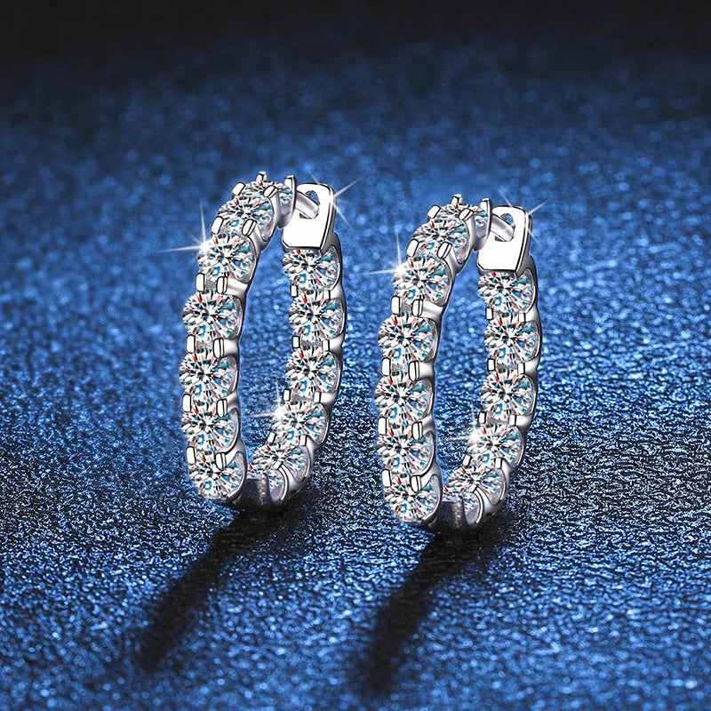 Stunning Moissanite Diamond Hoop Earrings
