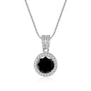 Stunning Moissanite Pendant Necklace-Rees Jewels-Black-1ct-45cm-ReesJewels