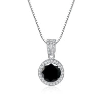 Stunning Moissanite Pendant Necklace-Rees Jewels-Black-1ct-45cm-ReesJewels
