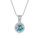 Stunning Moissanite Pendant Necklace-Rees Jewels-Blue-1ct-45cm-ReesJewels