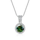 Stunning Moissanite Pendant Necklace-Rees Jewels-Dark Green-1ct-45cm-ReesJewels