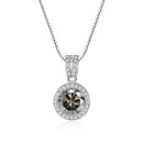 Stunning Moissanite Pendant Necklace-Rees Jewels-Gray-1ct-45cm-ReesJewels