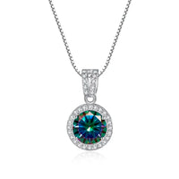Stunning Moissanite Pendant Necklace-Rees Jewels-Rainbow-1ct-45cm-ReesJewels