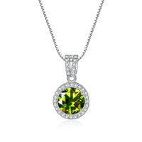 Stunning Moissanite Pendant Necklace-Rees Jewels-Yellow Green-1ct-45cm-ReesJewels
