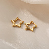 Stylish Geometric Star Hoop Earrings-ReesJewels-ReesJewels