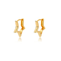 Stylish Geometric Star Hoop Earrings-ReesJewels-Gold-ReesJewels